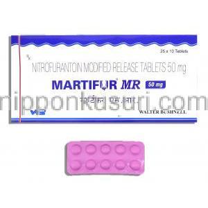 マルチフル Martifur , マクロビッド ジェネリック, ニトロフラントイン 50mg 錠 (Walter Bushmer)