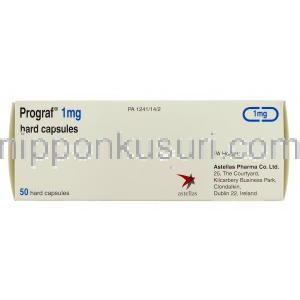 プログラフ Prograf, タクロリムス 1mg カプセル (Astellas) 箱