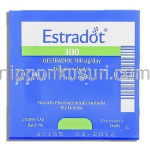 エストラドット Estradot 100mcg 経皮吸収 (Novartis) 箱裏面