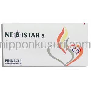 ネビスター Nebistar, ネビレット ジェネリック, ネビボロール 5mg 錠 (Lupin) 箱