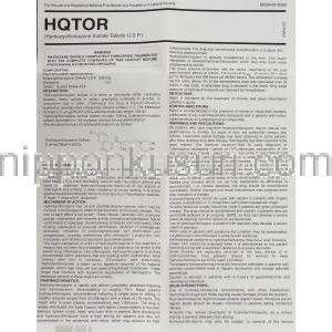 Hqtor, プラキニル ジェネリック, ヒドロキシクロロキン 200mg 錠 (Torrent) 情報シート1