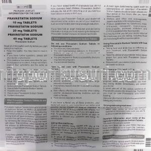 プラバスタチン, メバロチンジェネリック 40mg 錠 (MHRA UK) 情報シート1