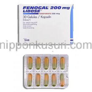 フェノガル Fenogal, フェノフィブラート200mg カプセル (Novartis)