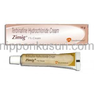 ジミグ  Zimig, テルビナフィン塩酸塩 1%  x 10gm クリーム (GSK)