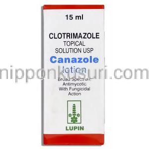 カナゾール Canazole, マイセレクス ジェネリック, クロトリマゾール 1% x 15ml ローション (Lupin) 箱