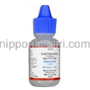 カナゾール Canazole, マイセレクス ジェネリック, クロトリマゾール 1% x 15ml ローション (Lupin) ボトル