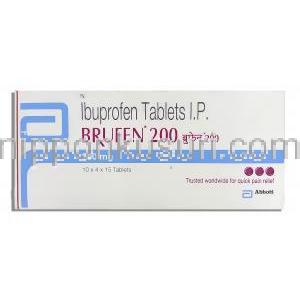 ブルフェン Brufen （モトリン ジェネリック） イブプロフェン 200mg 錠 (アボット社) 箱