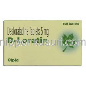 D-ロラチン D-Loratin, クラリネックス ジェネリック, デスロラタジン 5mg 錠 (Cipla) 箱
