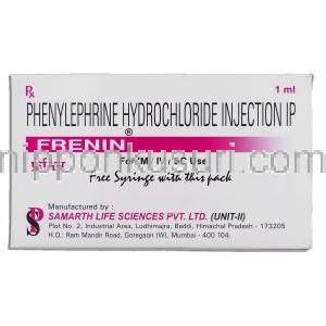 フレニン Frenin （ネオシネジンコーワ ジェネリック） フェニレフリン 10mg x 1ml 注射 (Samarth) 箱