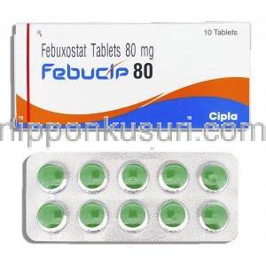 フェブキソスタット（ウロリック ジェネリック）,  ファブシップ Fabucip 80mg 錠 (Cipla)