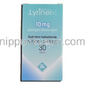 ライリネル  Lyrinel Xl, ポラキスジェネリック, オキシブチニン 10mg 錠 (Jassen-Cilag) 箱