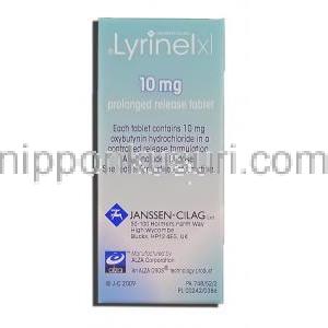ライリネル  Lyrinel Xl, ポラキスジェネリック, オキシブチニン 10mg 錠 (Jassen-Cilag) 製造者情報