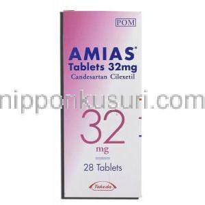 アミアス Amias, カンデサルタンシレキセチル 32mg (Takeda) 箱