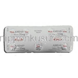 アミアス Amias, カンデサルタンシレキセチル 32mg (Takeda) 包装裏面