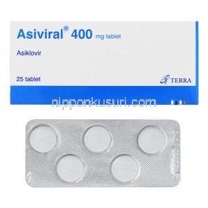 アシビラル Asiviral, ゾビラックスジェネリック, アシクロビル 400mg 錠 (Terra)