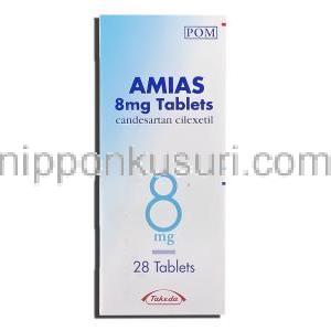 アミアス Amias, カンデサルタンシレキセチル 8mg (Takeda) 箱