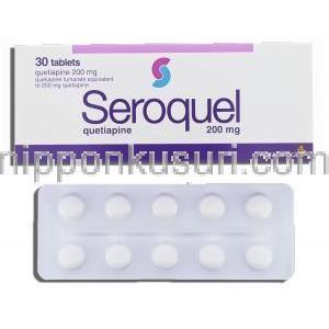 セロクエル Seroquel, クエチアピン フマル酸塩 200mg (Astra Zeneca)