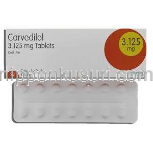 カーベディオル Carvedilol , アーチスト ジェネリック, カルベジロール 3.125mg 錠