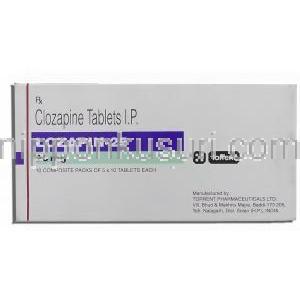 ロザピン Lozapin, クロザリルジェネリック, クロザピン 25mg 錠 (Torrent) 箱