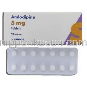 ノルバスク ジェネリック, アムロジピン  5mg (Sandoz)