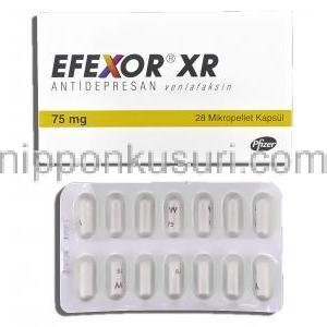 エフェクサーER Efexor XR, ベンラファキシン 75mg カプセル (Pfizer)