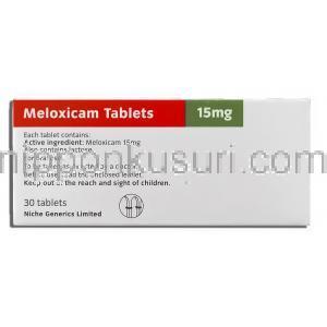 メロキシカム Meloxicam  15mg 錠 (Niche Generics) 箱