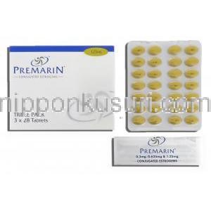 プレマリン Premarin, 結合型エストロゲン 1.25mg 錠(Wyeth)