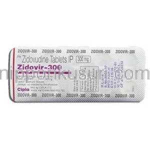 ジドビル Zidovir, レトロビルジェネリック, ジドブジン 300mg カプセル (Cipla) 包装裏面