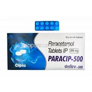 パラシップ (アセトアミノフェン)  500mg 箱、錠剤
