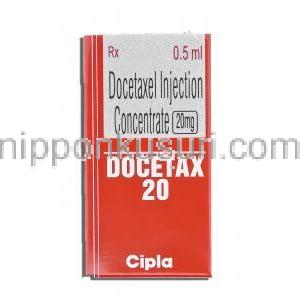 ドセタックス Docetax, タキソテール ジェネリック, チクロピジン 20mg/0.5ml 注射 (Cipla) 箱