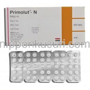 プリモルット N  Primolut N, ノアルテン ジェネリック, ノルエチステロン 5mg (Zydus)