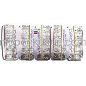 プリモルット N  Primolut N, ノアルテン ジェネリック, ノルエチステロン 5mg (Zydus) 包装裏面