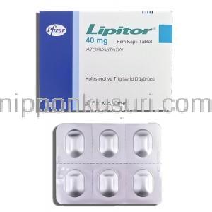 リピトール Lipitor, アトルバスタチンカルシウム 40mg 錠 （ファイザー社）