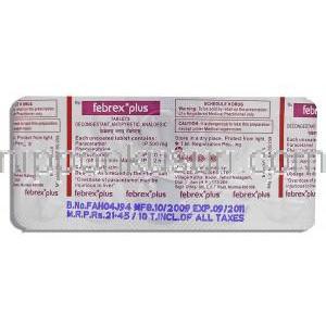 マレイン酸クロルフェニラミン / アセトアミノフェン /  フェニレフリン塩酸塩, Febrex Plus, 2MG/ 500MG/ 25