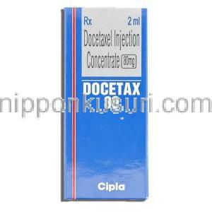 ドセタックス Docetax, タキソテール ジェネリック, チクロピジン 80mg/2ml 注射 (Cipla) 箱