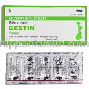ジェスティン Gestin, パーセリン ジェネリック, アリルエストレノール 5mg 錠 (Walter Bushnell)