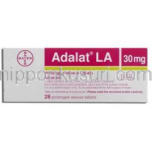 アダラートＬＡ Adalat LA , ニフェジピン 30mg 錠 （バイエル社）