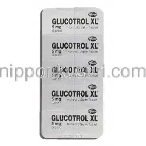 グルコトロールＸＬ　Glucotrol XL, グリピジド 5mg 錠 (Pfizer) 包装裏面