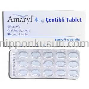 アマリール　 Amaryl, グリメピリド 4mg 錠 (Sanfi Aventis)