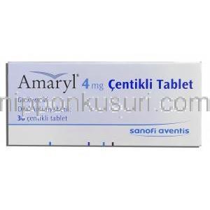 アマリール　 Amaryl, グリメピリド 4mg 錠 (Sanfi Aventis) 箱