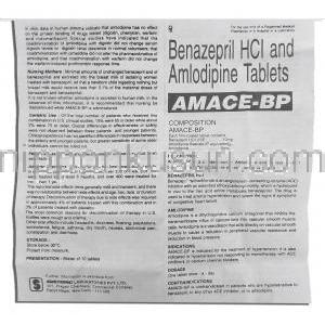 アムエースＢＰ Amace BP, ロットレル ジェネリック, アムロジピン・ベナゼプリル配合 5mg /10mg 錠 (Madras