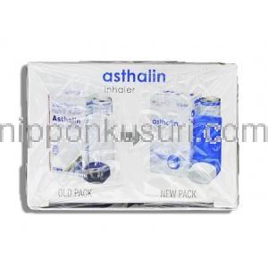 アスタリン Asthalin, サルブタモール 100mcg 200md 圧縮吸入剤 (Cipla) 箱上部