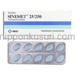 シネメット Sinemet, レボドパ・カルビドパ配合 250mg / 25mg 錠 (MSD)