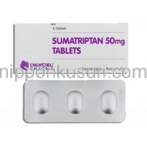 イミグラン ジェネリック, スマトリプタン Sumatriptan 50mg 錠 (Dexcel)