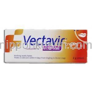 ベクタビル Vectavir, デナビール ジェネリック, ペンシクロビル 1% x 2gm クリーム (Novartis) 箱