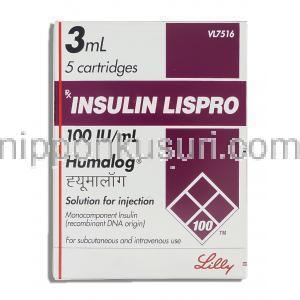 ヒューマログ Humalog, インスリンリスプロ ペン注射用液 100 IU/ml x 3ml (Eli Lilly)