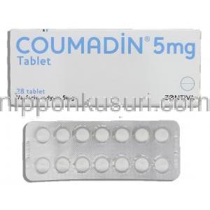 クーマディン Coumadin, ワーファリンジェネリック, ワルファリン 5mg 錠 (Zentiva) ボトル