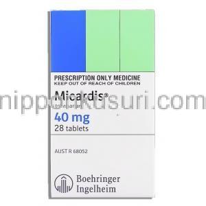 ミカルディス Micardis, テルミサルタン 80mg 錠 (Boehringer Ingelheim) 箱