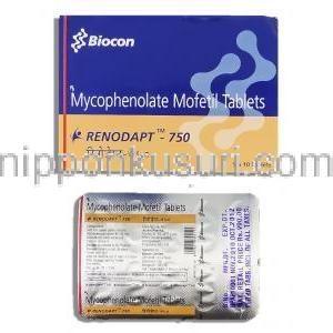 レノダプト Renodapt, セルセプト ジェネリック, ミコフェノール酸モフェチル 750mg (Biocon)