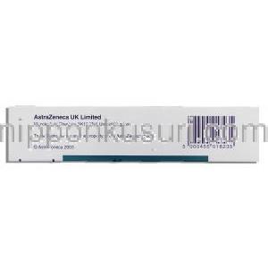セロクエル Seroquel, クエチアピン フマル酸塩 300mg (Astra Zeneca) 箱側面